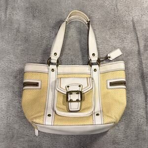 Vintage Coach Legacy Woven Straw Tote